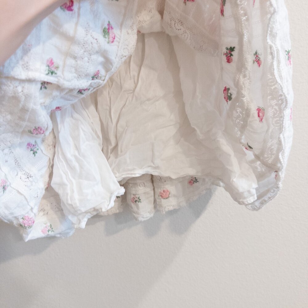 LoveShackFancy Finny Dress Embroidered Floral White Mini Dress, Size Small - Picture 9 of 10